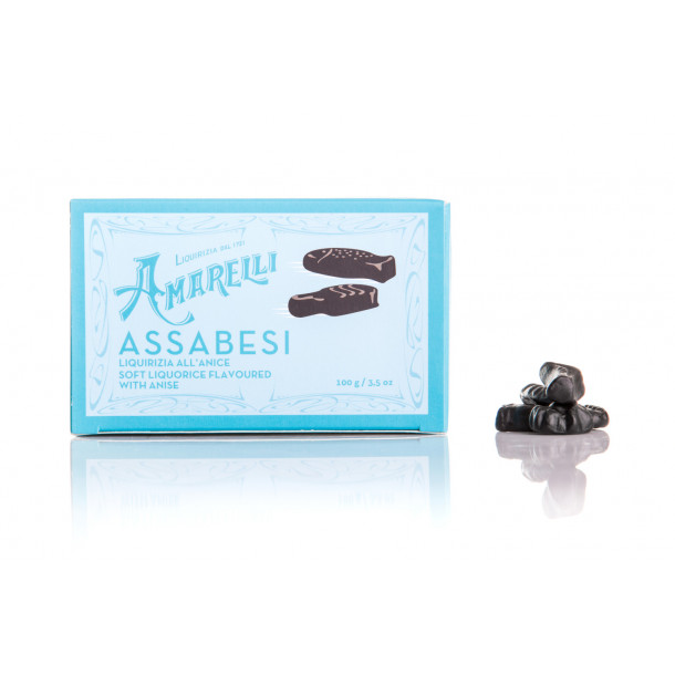 Amarelli Assabesi all'anice (100g) Celeste, Lakridspastil m. anis