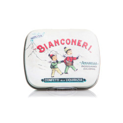 Amarelli lakridsdrage m. mint 20g Bianconeri tin