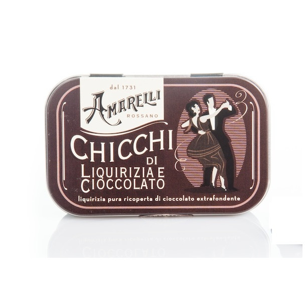 Amarelli Chicchi (40g) Brown, Ren lakrids m. mrk chokolade