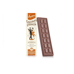Cioccolato fondente e gianduja (30g), Chokoladebar m. lakrids (Assorteret)