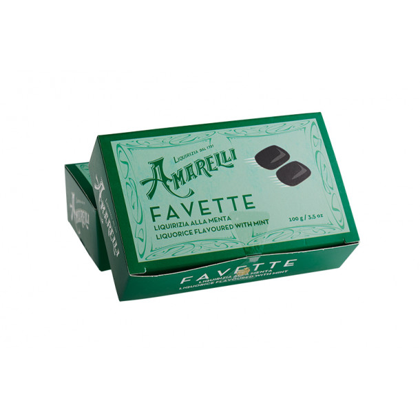 Amarelli ren lakrids m. mint 100g Favette grøn boks
