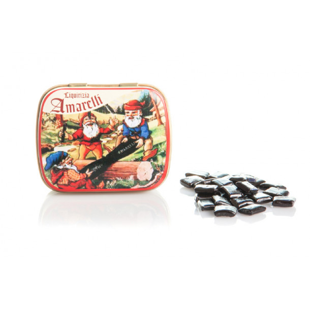 Amarelli ren lakrids m. mint 20g Favette Nanetti tin