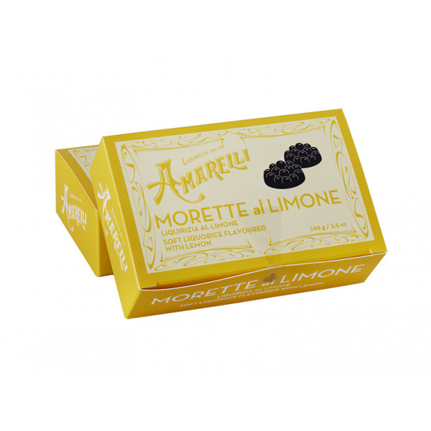 Amarelli lakridspastil m. citron 100g Morette al limone gul boks