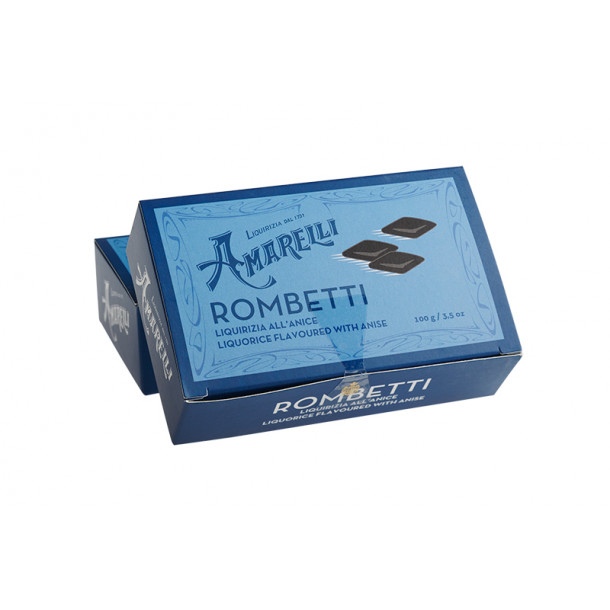 Amarelli ren lakrids m. anis 100g Rombetti blå boks