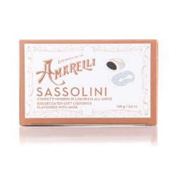 Amarelli lakridsdrage m. anis 100g Sassolini brun boks
