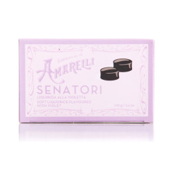 Amarelli Senatori alla violetta (100g) Lilla, Lakridspastil m. viol