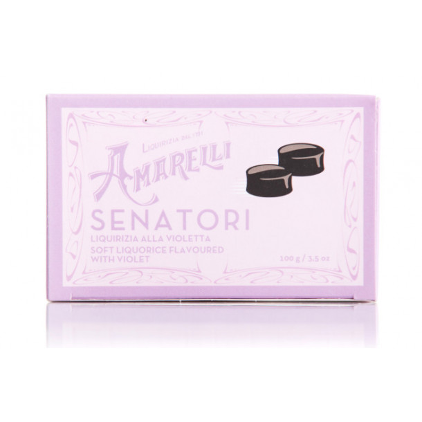 Amarelli Senatori alla violetta (100g) Lilla, Lakridspastil m. viol