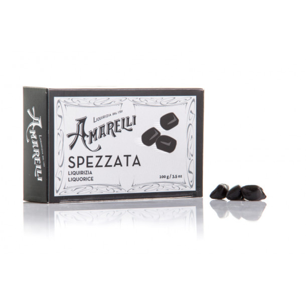Amarelli ren lakrids 100g Spezzata sort boks