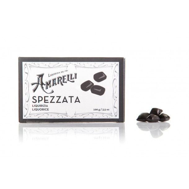 Amarelli ren lakrids 100g Spezzata sort boks