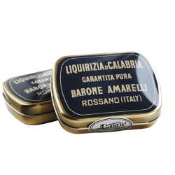 Amarelli ren lakrids 20g Spezzatina Barone Amarelli tin